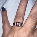 Ruby Faux  and CZ Silver Tone Ring Photo 8