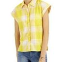 Style & Co  Womens  Short Sleeve Plaid Camp Shirt Daisy Daze Yellow Size PS Photo 1