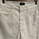 7 For All Mankind  High Waist Cropped White Straight Button Fly Jean Size 28 Photo 4