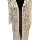 kim rogers  Plus Size Cream Open Knit Boho Hippie Casual Longline Cardigan Top Photo 0