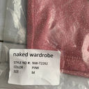 Naked Wardrobe NWT  On the Glow Long Sleeve Turtleneck Crop Top in Pink Photo 5