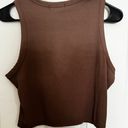 SheIn Brown Hawaii Logo Ribbed Tank Top Photo 2