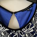 Tiana B  Dress Blue w/Blk+Wht Lace Overlay Sz 12 Photo 2