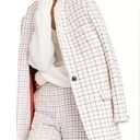 Rag and Bone  Nova Wool-Blend Windowpane Plaid Blazer off white red size 6 Photo 0