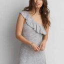 American Eagle AEO Rib One Shoulder Dress Skater Fit Flare Ribbed Photo 4