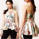 Anthropologie Cameo  Dahlia Floral Ruffle Hi Low Peplum Top Photo 1