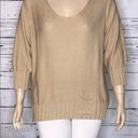 Hemline Avenue NWT Size 22/24 Tan with Gold Shimmer High-Low  Sweater Top Photo 1