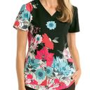 Grey's Anatomy  Scrub Top Geo Blossom Print V Neck Photo 1