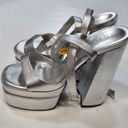 Raye  Casia Ankle Strap Platform in Silver Photo 4