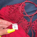 Red lacy lace up backless crop top size M Size M Photo 4