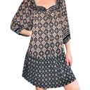 Angie NWT  Women’s Mini Geometric Printed Boho Hippie Puff Sleeve Dress Photo 0