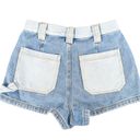 PacSun  Color Block Two-tone High Rise Mom  Denim Short Shorts - Women's Size 27 Photo 1