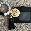 Wristlet Keychain With Wallet Black Photo 0