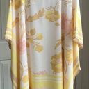 Jason Wu J  Yellow Floral Chiffon Tunic Top Spring Summer Cover Up Flowy, Size L Photo 0