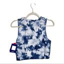 Champion  Tank Top Tie-Dye Seamless Cropped Ribbed Blue White Size Large NWT Photo 3