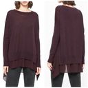 ALLSAINTS  Purple Libby Crewneck 100% Merino Wool Long Sleeve Tunic Sweater Sz S Photo 1