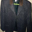 Classic Tweed Blazer With Rich Brown Collar. Size L Black Size L Photo 4