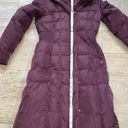 Cole Haan  Signature Hooded Down‎ & Feather Long Puffer Jacket Coat Purple Size S Photo 3