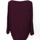 cupio Dark Purple Long Sleeved Loose Soft Sweater Top Photo 2