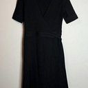 St. John  black wool blend wrap midi dress Photo 0