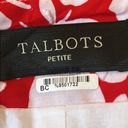 Talbots  Pleated Floral Red & White MIDI Skirt Photo 4