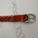 Banana Republic Vintage  Woven Leather Belt in Medium Brown Silver Buckle Small Photo 1