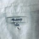 Madewell Womens White Flap-Pocket Button-Up Shirt in 100% Linen Photo 6