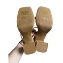 Bamboo  Kickback Nude Platform Block Heel Square Toe Size 9 Photo 4