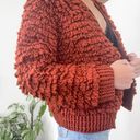 Universal Threads Universal Thread Pumkin burnt orange fluffy knit chunky cardigan sweater  Photo 2