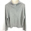 Banana Republic  Oversized Half Zip Sweater Cashmere Blend Heather Gray Medium Photo 3