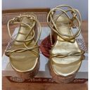 Jeffrey Campbell  Camillia Platform Sandal Sz 39 EU 8.5 US NIB Gold Faux Leather Photo 3