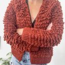 Universal Threads Universal Thread Pumkin burnt orange fluffy knit chunky cardigan sweater  Photo 0