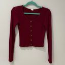 Garage Maroon Cropped Sweater Top Photo 0