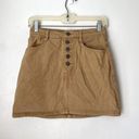 Brandy Melville John Galt Tan Beige Denim Exposed Button Mini Skirt S Photo 4