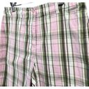 Anne Klein  Sport Bermuda Shorts Womens 8 Pink Green Plaid Golf High Rise Stretch Photo 1