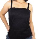 Coldwater Creek  90s Vintage Square Neck Black Lace Tank Small Photo 0