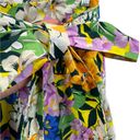 Ann Taylor  Floral Print Skirt Yellow Multi Size 0P Petite Floral A-line Belt Tie Photo 5