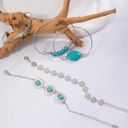 Daisy 5 Piece Turquoise and Silver Bracelet Set Photo 2