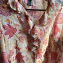 Vtg y2k international silk floral blouse Multi Size M Photo 5