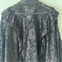 Torrid  Sz 4 4X Women Plus Black Full Lace Ruffle Bomber Zip Front Jacket 3/4 Slv Photo 4