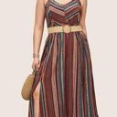 Bloomchic Size 18 - 20 • 2x •  •Striped Pocket Split Ruffle Spaghetti Strap Dress Photo 0