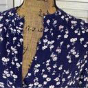 In Bloom Floral Bell Sleeve Tunic Shirt Dress Blue White Small Photo 4