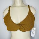 Good American NWT  Crinkle Always Fit Twist Bikini Top 4XL Bronze Brown Swimwear Photo 1