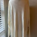 Ribbed Knit Sweater Turtleneck Cowl Tunic Cream size 2XL Photo 1