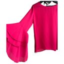 Kay Celine  Jessalyn Blouse Flounce Sleeve Casual Vacation Top Fuchsia, Size M Photo 12