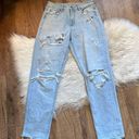 American Eagle  Light Wash Distressed Mom Jeans Photo 1