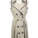 Talbots  Linen Lapel Collar Double Breasted Belted Size 6 Dress Photo 2