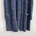 J.Jill  Azure Blue White Azalea Open Front Long Duster Topper Cardigan Sweater Photo 4