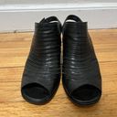 Paul Green  Black Leather Peep Toe Heeled Bootie Size 6 Photo 3