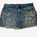 Free People DENIM & RHINESTONE SKIRT - SZ 2 - EUC Photo 1